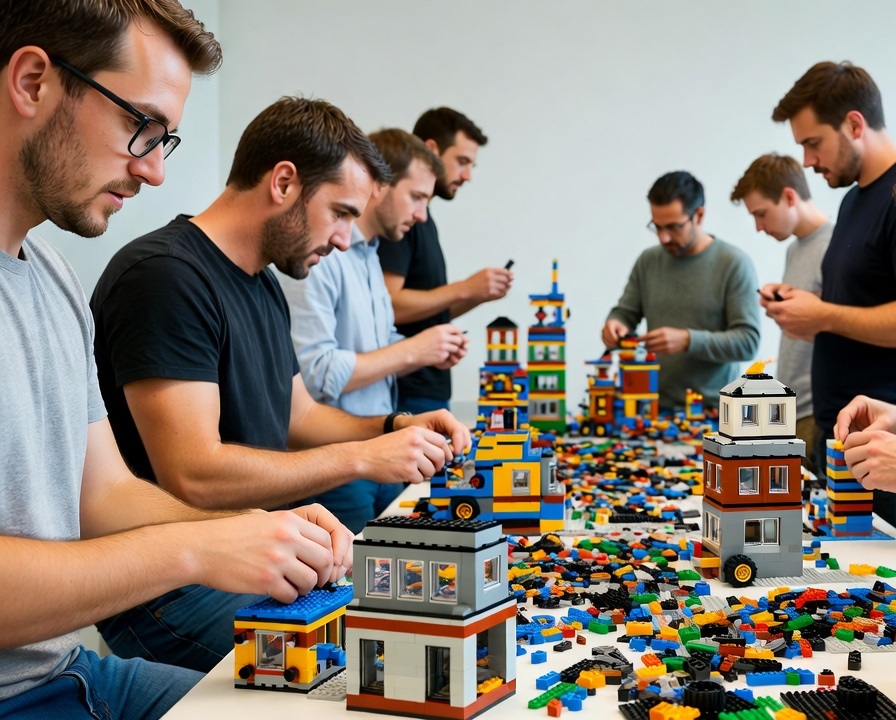 Vuxna bygger lego - nostalgi