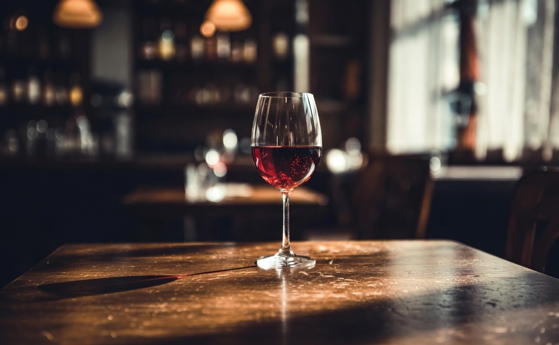 Ett glas rött vin