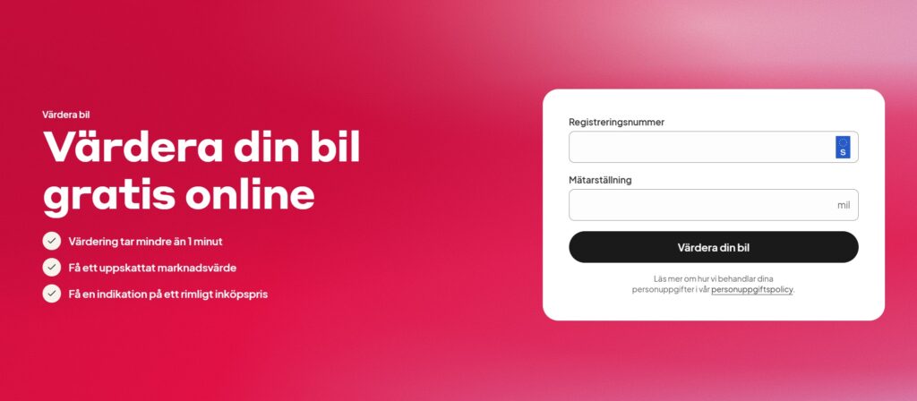 Waykes tjänst för att värdera bil